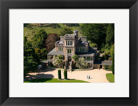 Framed Aerial view of Larnach Castle, Dunedin, New Zealand Print