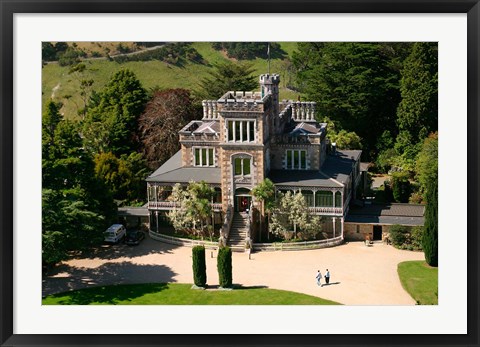 Framed Aerial view of Larnach Castle, Dunedin, New Zealand Print