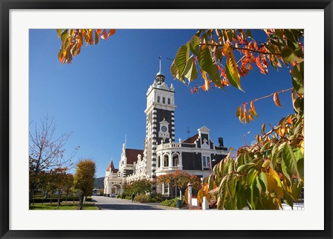 Framed Autumn, Train Station, Dunedin, South Island, New Zealand Print