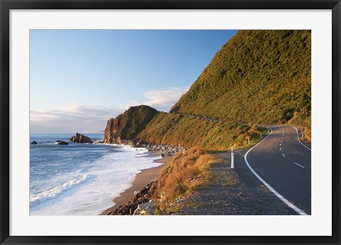 Framed Road at Seventeen Mile Bluff, South Island, New Zealand Print