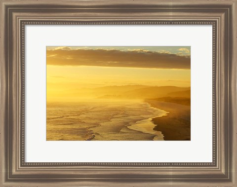 Framed Coast South of Dunedin, South Island, New Zealand Print