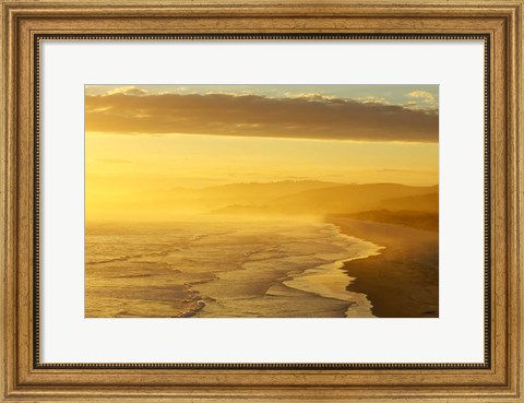 Framed Coast South of Dunedin, South Island, New Zealand Print