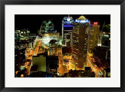 Framed Auckland CBD Viewed from Skytower, Auckland, North Island, New Zealand Print