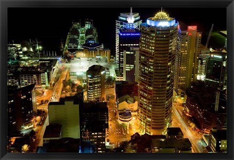 Framed Auckland CBD Viewed from Skytower, Auckland, North Island, New Zealand Print