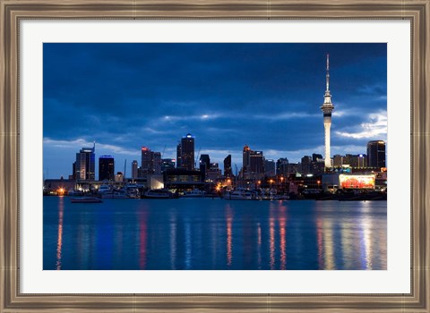 Framed Skytower, City Skylines, North Island, New Zealand Print