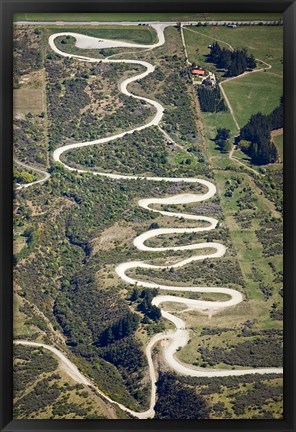 Framed Zigzag Road to the Remarkables Ski Field, Queenstown, South Island, New Zealand Print