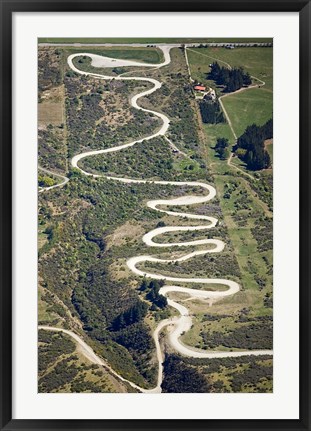 Framed Zigzag Road to the Remarkables Ski Field, Queenstown, South Island, New Zealand Print