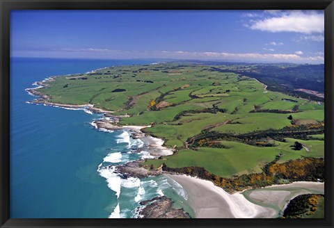 Framed Akatore Creek, South of Taieri Mouth, South Otago, New Zealand Print