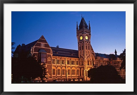 Framed Building at University of Otago, Dunedin, New Zealand Print