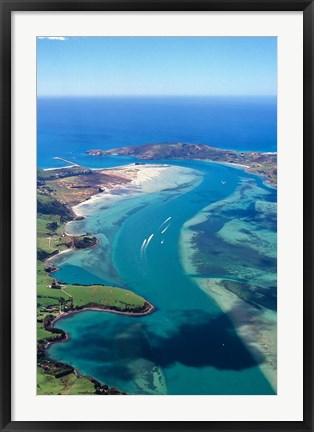 Framed Otago Harbor, Dunedin, New Zealand Print