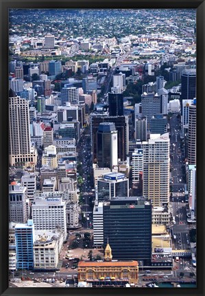 Framed Queen Street and Auckland Central Business District, New Zealand Print