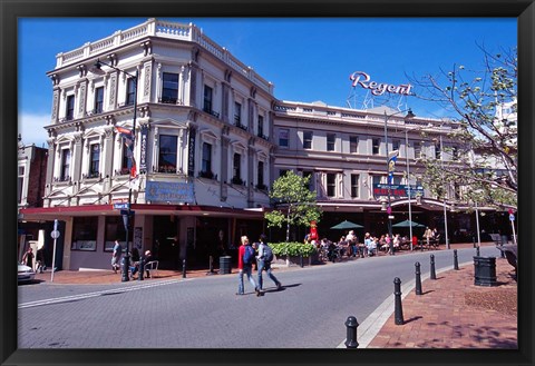 Framed Cafe and Regent Theatre, Octagon, Dunedin, New Zealand Print