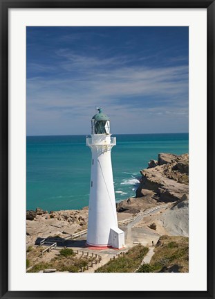 Framed Castle Point Lighthouse, North Island, New Zealand Print