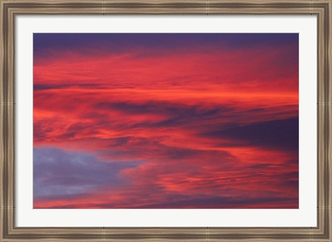 Framed Clouds, Sunset, Dunedin, Otago, South Island, New Zealand Print