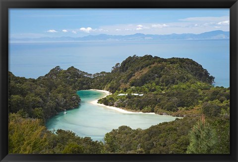 Framed Frenchman Bay from Abel Tasman, South Island, New Zealand Print