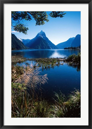 Framed New Zealand, Mitre Peak, Milford Sound, Fiordland NP Print