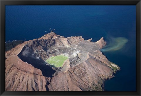 Framed New Zealand, North Island, Crater Lake, Volcano Print