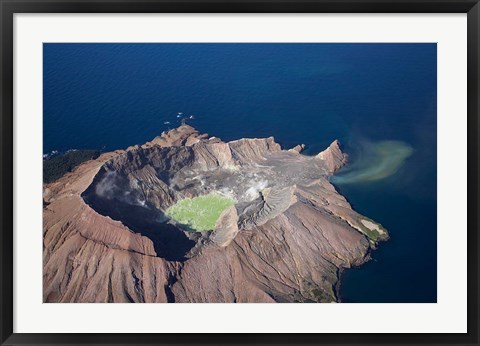 Framed New Zealand, North Island, Crater Lake, Volcano Print