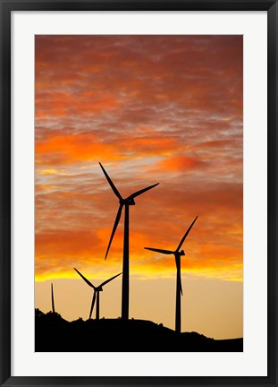 Framed New Zealand, North Island, Te Apiti Wind Farm, Energy Print