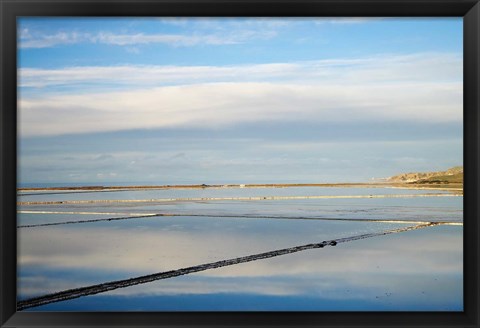 Framed New Zealand, South Isl, Evaporation Ponds, Lake Grassmere Print