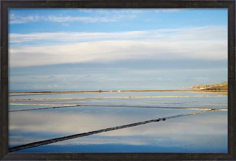 Framed New Zealand, South Isl, Evaporation Ponds, Lake Grassmere Print