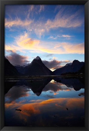 Framed New Zealand, South Island, Fiordland, Milford Sound Print