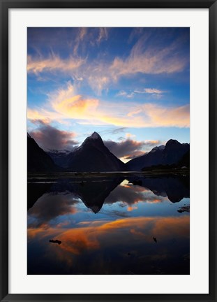 Framed New Zealand, South Island, Fiordland, Milford Sound Print