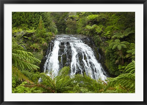 Framed Owharoa Falls, Karangahake Gorge, Waikato, North Island, New Zealand Print