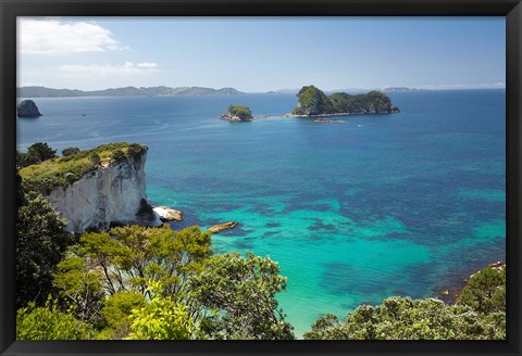 Framed Stingray Bay, Cathedral Cove, North Island, New Zealand Print