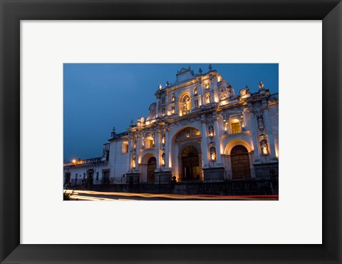 Framed Cathedral in Square, Antigua, Guatemala Print