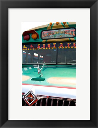 Framed Decorated Bus, Antigua, Guatemala Print