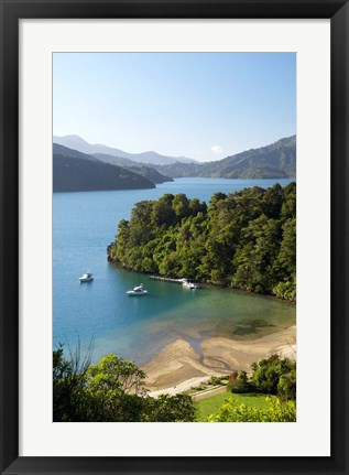 Framed Whenuanui, Becks Bay, Marlborough Sounds, South Island, New Zealand Print