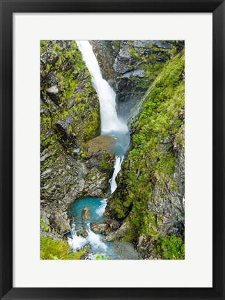 Framed New Zealand, Arthurs Pass NP, Waimakariri falls Print