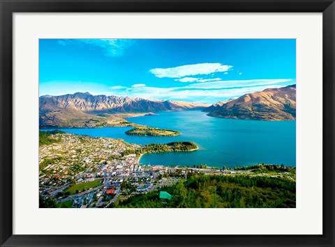 Framed View Towards Queenstown, South Island, New Zealand Print