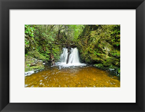 Framed New Zealand, South Island, Hurunui, Waterfall Print