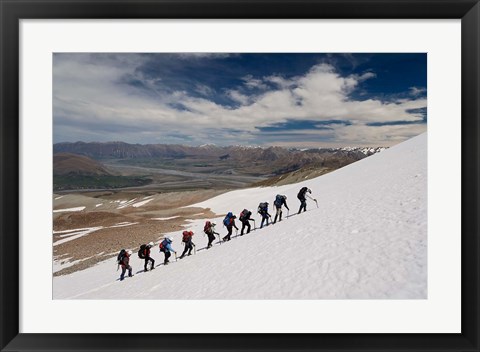 Framed New Zealand, South Island, Potts Range, Climbing Print