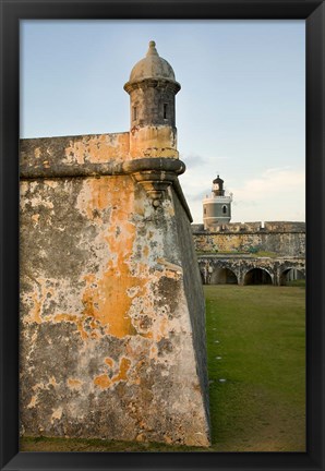 Framed Puerto Rico, Walls and Turrets of El Morro Fort Print