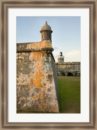 Framed Puerto Rico, Walls and Turrets of El Morro Fort Print