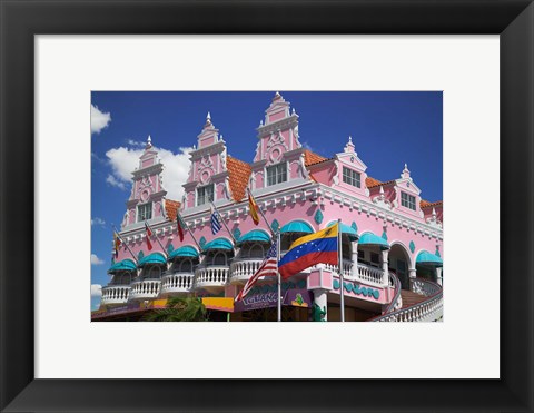 Framed Royal Plaza Shopping Mall, Oranjestad, Aruba, Caribbean Print