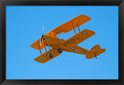 Framed De Havilland DH 82A Tiger Moth Biplane, Warbirds over Wanaka, Airshow, New Zealand Print