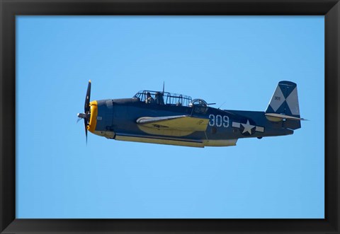 Framed Grumman Avenger, Warbirds over Wanaka, War plane, New Zealand Print