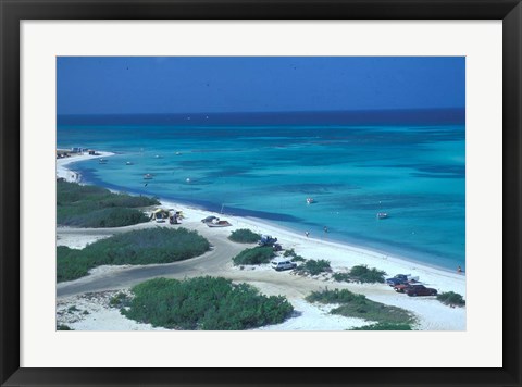 Framed Palm Beach,  Aruba, Caribbean Print