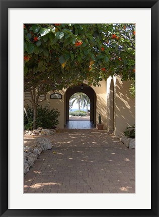 Framed Archway to Pool at Tierra del Sol Golf Club and Spa, Aruba, Caribbean Print