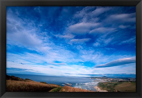 Framed New Zealand, South Island, view towards Dunedin Print