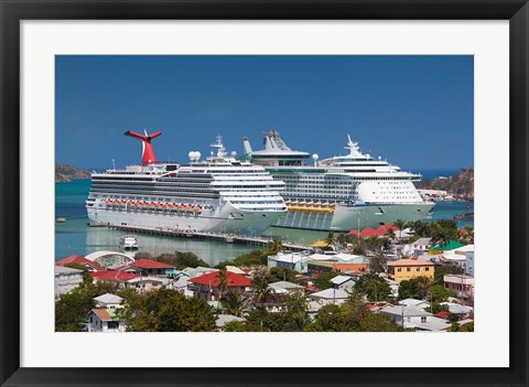 Framed Antigua, St Johns, Heritage Quay, Cruise ship area Print