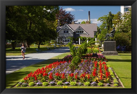 Framed Curator&#39;s House and Botanic Gardens, Hagley Park, Christchurch, South Island, New Zealand Print