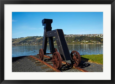 Framed Dog sculpture, Otago Boat Harbor Reserve, Dunedin, Otago, New Zealand Print