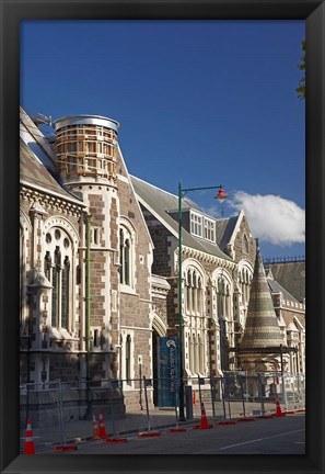 Framed Earthquake damaged Arts Centre, Christchurch, Canterbury, South Island, New Zealand Print