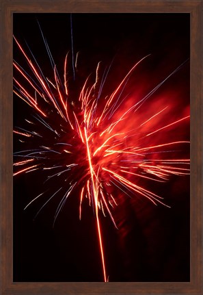 Framed Fireworks Display, Mid-Winter Carnival, Dunedin, New Zealand Print