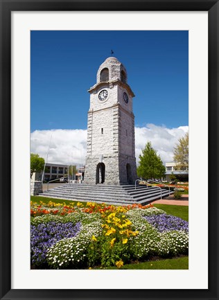 Framed Memorial Clock Tower, Seymour Square, Marlborough, South Island, New Zealand (vertical) Print